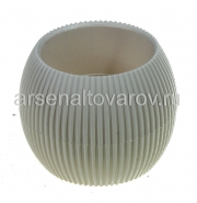 Кашпо для цветов пластиковое 1 л 16,5*13 см с поддоном слоновая кость Агава (А274) (Ар-Пласт)