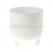 Кашпо для цветов пластиковое 1,45 л 13,5*13,5 см с дренажным дном белое Елочка (А275) (Ар-Пласт)