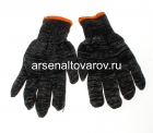 перчатки рабочие х/б без ПВХ двойные (PERZ2N) черные (Фиберон)