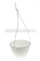 Кашпо подвесное пластиковое 4 л 25,5*18,5 см белое Нео (АП 1292) (Альт-Пласт)