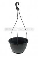 Кашпо подвесное пластиковое 6 л 27*17 см графит Нео (АП 1300) (Альт-Пласт)