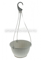 Кашпо подвесное пластиковое 6 л 27*17 см серое Нео (АП 1299) (Альт-Пласт)