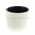 кашпо для цветов пластиковое 8,5 л 26*22,7 см со вставкой слоновая кость Линия (659) (Эльфпласт)