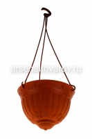 Кашпо подвесное пластиковое 4 л 25,2*16 см коричневое Флора (222) (Эльфпласт)