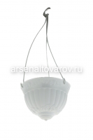 Кашпо подвесное пластиковое 4 л 25,2*16 см белое Флора (222) (Эльфпласт)