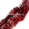 Мишура новогодняя 200* 7 см Норка-2 красная с серебряными кончикам (Г-207кр+сер)