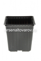 Горшок для рассады пластиковый 11*11*11 см квадратный мягкий черный (АК)