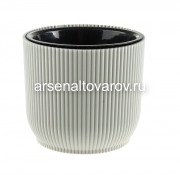 Кашпо для цветов пластиковое 8,5 л 26*22,7 см со вставкой светло-серое Линия (659) (Эльфпласт)