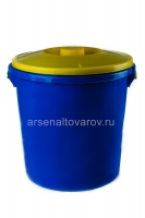 Бак пластиковый 32 л для пищевых с крышкой синий (Ижевск)