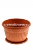 Кашпо для цветов пластиковое 15 л 35,5*24,5 см с поддоном карамельное Византия (КШ-1174) (ВМС) 