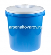Бак пластиковый 32 л для пищевых диаметр горла 355 мм с крышкой голубой (Ижевск)