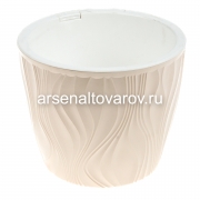 Кашпо для цветов пластиковое 3 л 18*15 см пудровое Венеция (КШ-9036) (BMC)