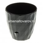 кашпо для цветов пластиковое 3 л 17*16,5 см антрацит Руби (КШ-6456) (BMC)