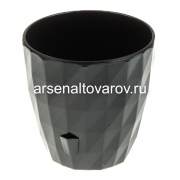 Кашпо для цветов пластиковое 3 л 17*16,5 см антрацит Руби (КШ-6456) (BMC)