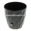 Кашпо для цветов пластиковое  3 л 17*16,5 см антрацит Руби (КШ-6456) (BMC) 