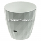 кашпо для цветов пластиковое 3 л 17*16,5 см серый жемчуг Руби (КШ-4714) (BMC)