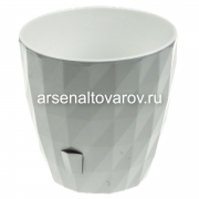 Кашпо для цветов пластиковое 3 л 17*16,5 см серый жемчуг Руби (КШ-4714) (BMC)