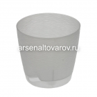 кашпо для цветов пластиковое 1,5 л 14*13,5 см с поддоном прозрачное Блюз (КШ-9617) (BMC)