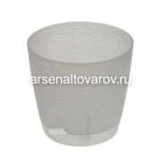 Кашпо для цветов пластиковое 1,5 л 14*13,5 см с поддоном прозрачное Блюз (КШ-9617) (BMC)