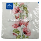 салфетки бумажные 20 листов трехслойные Перо Престиж Комплимент 33*33 см (Лилия)