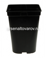 Горшок для рассады пластиковый 19*26 см 6 л квадратно-круглый литой (IPC6E) черный (Аминатрейд)