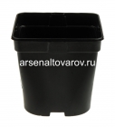 горшок для рассады пластиковый 16,5*16 см 3 л квадратно-круглый литой (IPC3E) черный (Аминатрейд)