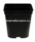 горшок для рассады пластиковый 19*20 см 5 л квадратно-круглый литой (IPC5E) черный (Аминатрейд)
