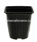 горшок для рассады пластиковый 13*13 см 3,5 л квадратно-круглый формованный (FPC1.5) черный (Аминатрейд)