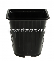 Горшок для рассады пластиковый 13*13 см 1,5 л квадратно-круглый формованный (FPC1.5) черный (Аминатрейд)
