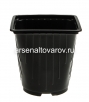 Горшок для рассады пластиковый 13*13 см 3,5 л квадратно-круглый формованный (FPC1.5) черный (Аминатрейд) 