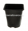 Горшок для рассады пластиковый 15*15 см 2,5 л квадратно-круглый формованный (FPC2.5) черный (Аминатрейд) 