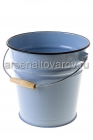 ведро эмалированное 12 л (С41124) без крышки голубое без рисунка (Сибирские товары)