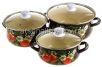 Набор посуды эмалированный 3 кастрюли (2 л + 3 л + 4 л) Абрикос-Экстра (Керчь)