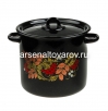 Кастрюля эмалированная  5,5 л (С1617.Р*05) Рябинушка черный рябчик (Сибирские товары)