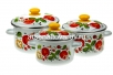 Набор посуды эмалированный 3 кастрюли (2 л + 3 л + 4 л) Каприче 15 (N15B118) (Сибирские товары)