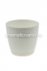 Кашпо для цветов пластиковое  3 л 18,5*17 см с прикорневым поливом белое Флис (М8443) (Башкирия) 