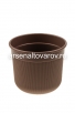 Кашпо для цветов пластиковое  2 л 16,5*14,5 см с дренажным дном какао Сканди (М9120) (Башкирия) 