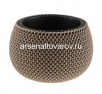 Кашпо для цветов пластиковое  3,9 л 29*20,1 см со вставкой серо-коричневое Лейс (573) (Эльфпласт) 