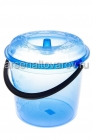 ведро пластиковое 10 л для пищевых мерное с крышкой (04111) синее прозрачное (Пятигорск)