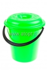 ведро пластиковое 8 л для пищевых с крышкой (04108) зеленое (Пятигорск)