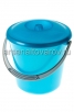 Ведро пластиковое 10 л для пищевых с крышкой Соло (С633КБИР) бирюзовый перламутр (Мартика) 