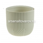 кашпо для цветов пластиковое 1,0/2,0 л 15*14 см со вставкой белый ротанг Рамона (М3260) (Идея)