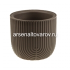 кашпо для цветов пластиковое 1 л/2 л 15*14 см со вставкой французский серый Рамона (М3260) (Идея)