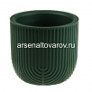 Кашпо для цветов пластиковое  1,9/3,6 л 18*16,5 см со вставкой нефритовое Рамона (М3261) (Идея) 