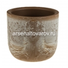 кашпо для цветов пластиковое 3,7/6,6 л 22*20 см со вставкой бежевый слайн Микрит (М3266) (Идея)