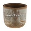 Кашпо для цветов пластиковое  3,7/6,6 л 22*20 см со вставкой бежевый слайн Микрит (М3266) (Идея) 