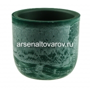 Кашпо для цветов пластиковое 7,8/13,95 л 28*25,5 см со вставкой зеленый слайн Микрит (М3267) (Идея)