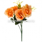 цветы искусственные Роза 30 см (5 головок) 6 цветов (FP223)