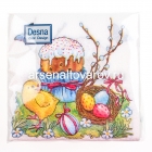 салфетки бумажные 40 листов однослойные Дизайн Пасха 24*24 см (Десна)