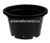 Горшок для рассады пластиковый 34*22 см 15 л круглый литой (IC15B) черный (Аминатрейд) 